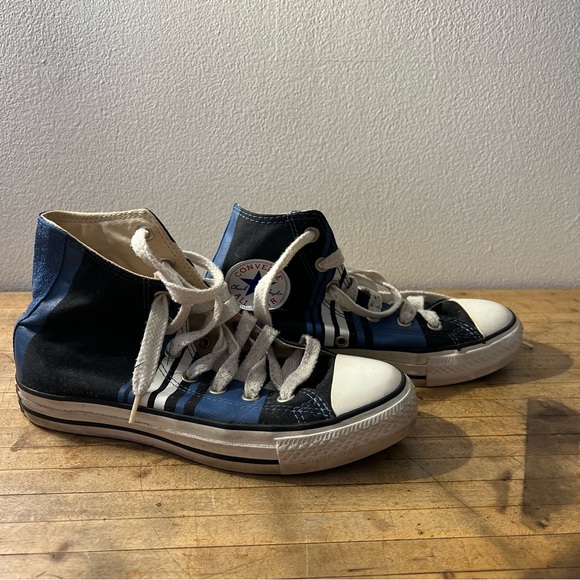 Blue striped high top converse - Picture 3 of 5